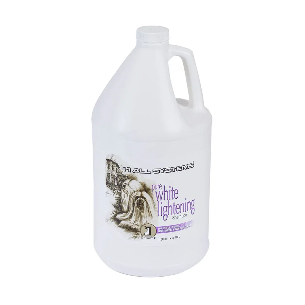 #1 All Systems Pure White Lightning -Vitschampo för hund och katt med ljus päls - Image 2