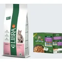 12 kg Libra Cat + 8 x 85 g Ultima Sterilised Mix på köpet! – Adult lax Billigare