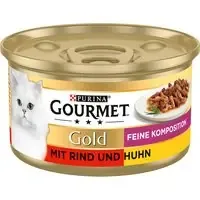 24 x 85 g / 48 x 85 g Gourmet Gold till sparpris! – Fine Composition nötkött + kyckling (24 x 85 g ) Kampanjpris