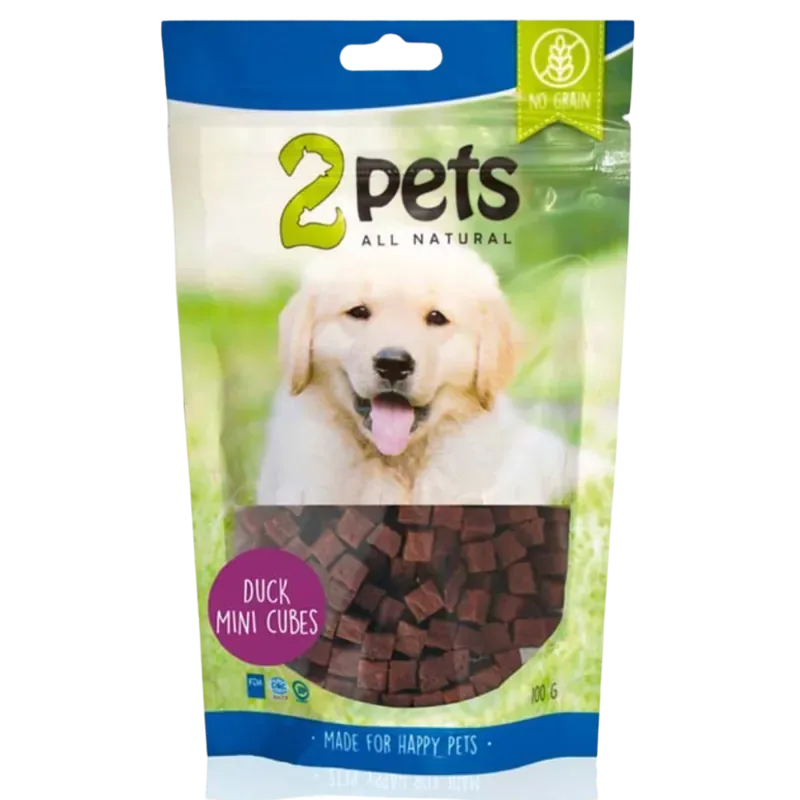 2pets Dogsnack Duck MiniCubes 100 g Kundfavorit