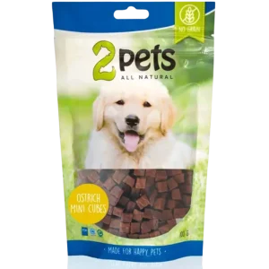2pets Dogsnack Ostrich MiniCubes 100g Billig