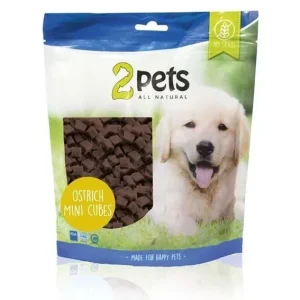 2pets Dogsnack Ostrich/Struts MiniCubes