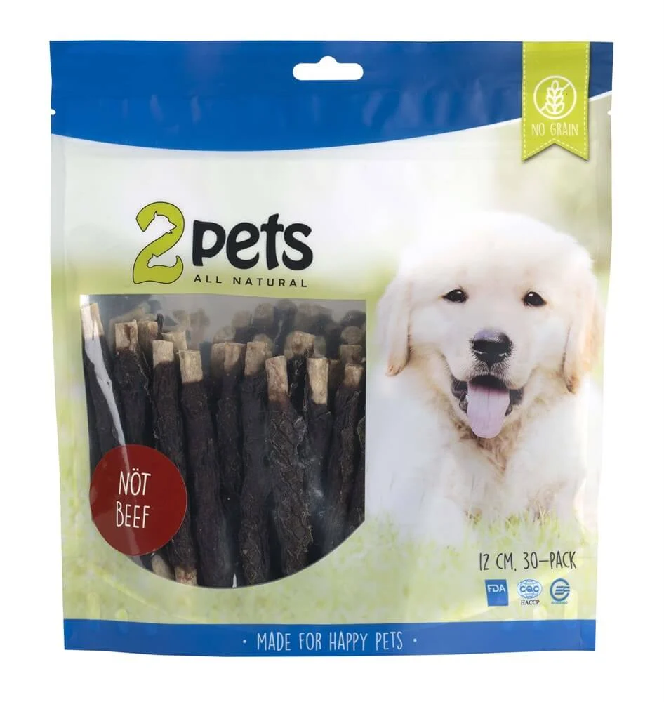 2Pets Mald Tuggpinne Nötkött 12cm 30-p