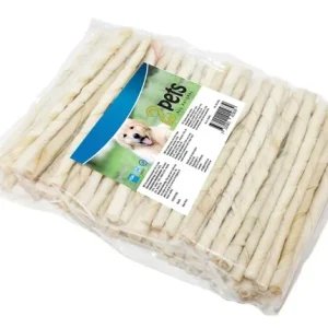 2pets Tuggpinne vriden vit, 12 cm/ 7-8 mm, 100-pack