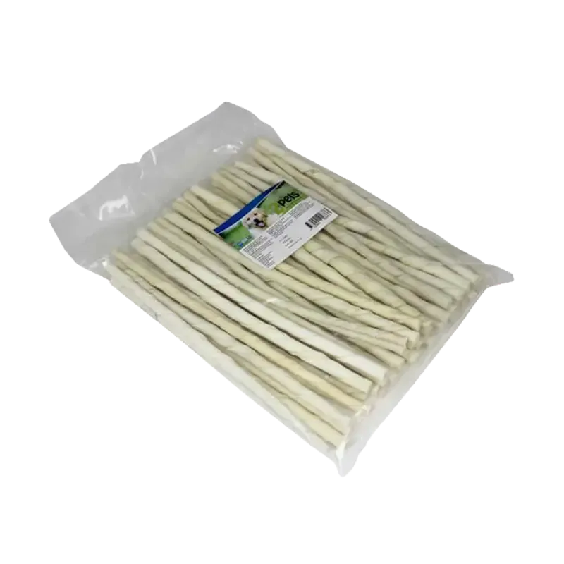 2PETS Tuggpinne Vriden Vit – 24 CM – 50 PACK