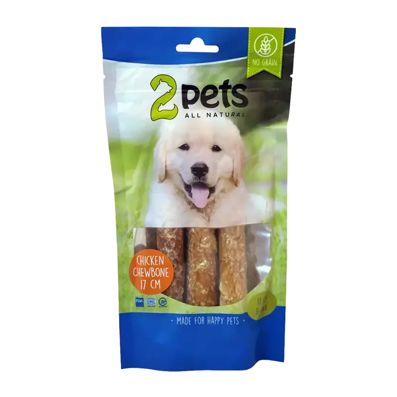 2PETS Tuggrulle M Kycklingfilé – 17 CM – 3 PACK