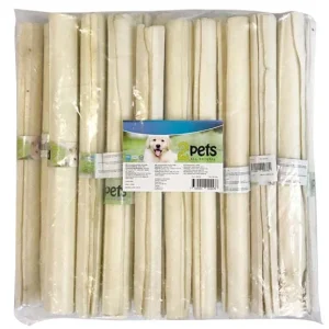 2Pets Tuggrulle Vit 30cm/30mm 20-p