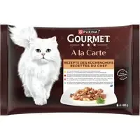 3 + 1 på köpet! 4 x Gourmet A la Carte – Köksmästarens recept (kyckling, öring, nötkött, sej) (4 förpackningar à 4 x 85 g) Köp online