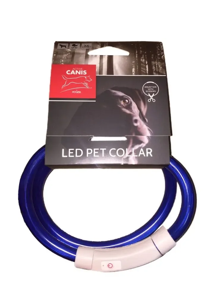 Active Canis USB LED-halsband Blå