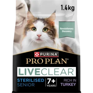 Adult 7+ Allergen Reducing Sterilised LIVECLEAR® för Katt – 1,4 kg Populär