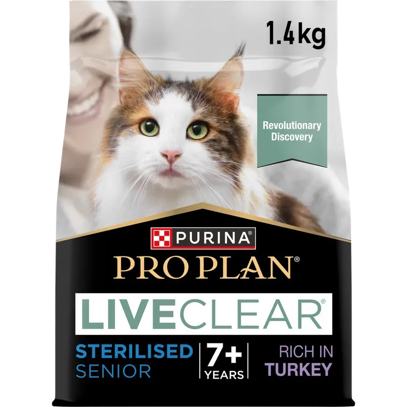 Adult 7+ Allergen Reducing Sterilised LIVECLEAR® för Katt – 1,4 kg Populär