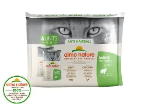 Almo Nature Holistic Anti-Hairball 6 x 70g för katter Kampanj