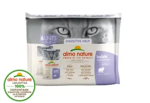 Almo Nature Holistic Multi Digestive Help 6 x 70g för katter Expressleverans