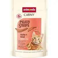 animonda Carny Adult Meaty Strips – Ekonomipack Kyckling + Nötkött (10 x 50 g) Extra rabatt