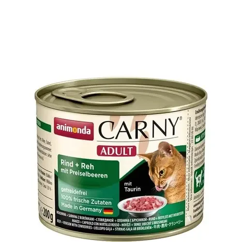 Animonda Carny Adult Nötkött + Hjort 200 g våtfoder för katter Erbjudande