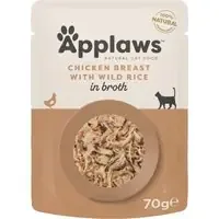 Applaws Cat Natural i buljong 12 x 70 g – Kyckling & vildris Snabb frakt