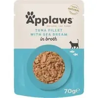 Applaws Cat Natural i buljong 12 x 70 g – Tonfisk & havsbrax Nyhet