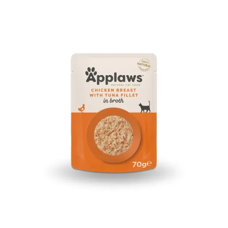 Applaws katt kycklingbröst & tonfiskfilé 70 g portionspåse Expressleverans
