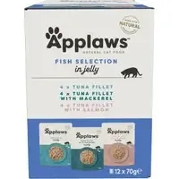 Applaws Pouch i gelé mixpack 12 x 70 g – Fish Selection (3 sorter) Sänkt pris