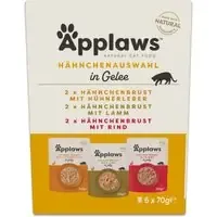 Bästa pris Applaws Pouch i gelé mixpack 12 x 70 g – Kycklingurval (3 sorter)