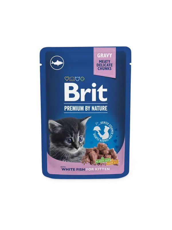Bästa pris Brit Premium by Nature Vit fisk i sås för kattungar 100 g