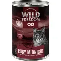 Bästa pris Wild Freedom Adult ”Red” 6 x 400 g – spannmålsfritt – Ruby Midnight – fläskkött, nötkött & kanin