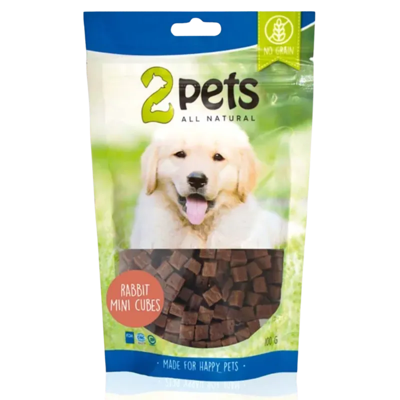 Begränsad tid 2pets Dogsnack Rabbit MiniCubes 100 g