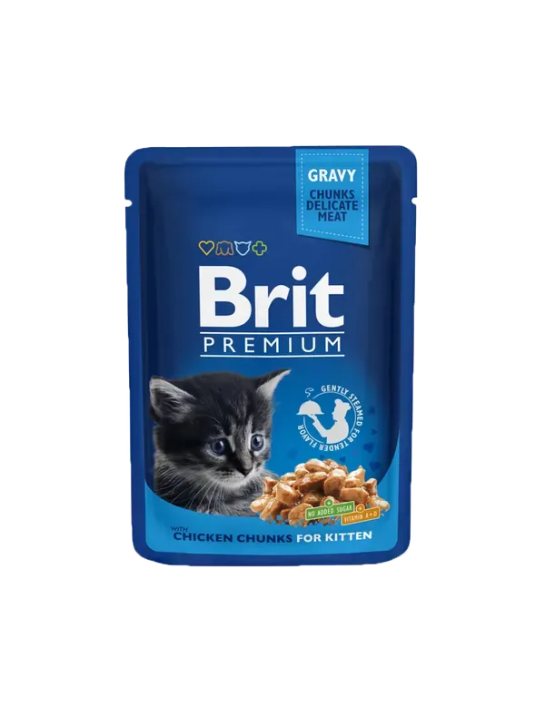 Begränsad tid Brit Premium Cat Pouches Chicken Chunks Kattunge 100 g PROVFÖRPACKNING