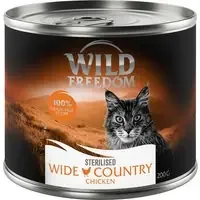 Begränsat antal Ekonomipack Wild Freedom Adult Sterilised 24 x 200 g – spannmålsfritt – Sterilised Wide Country – kyckling pur