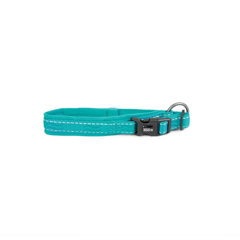Begränsat antal Hundhalsband Rufus vadderat ställbart 15 mm x 2535 cm Turkos