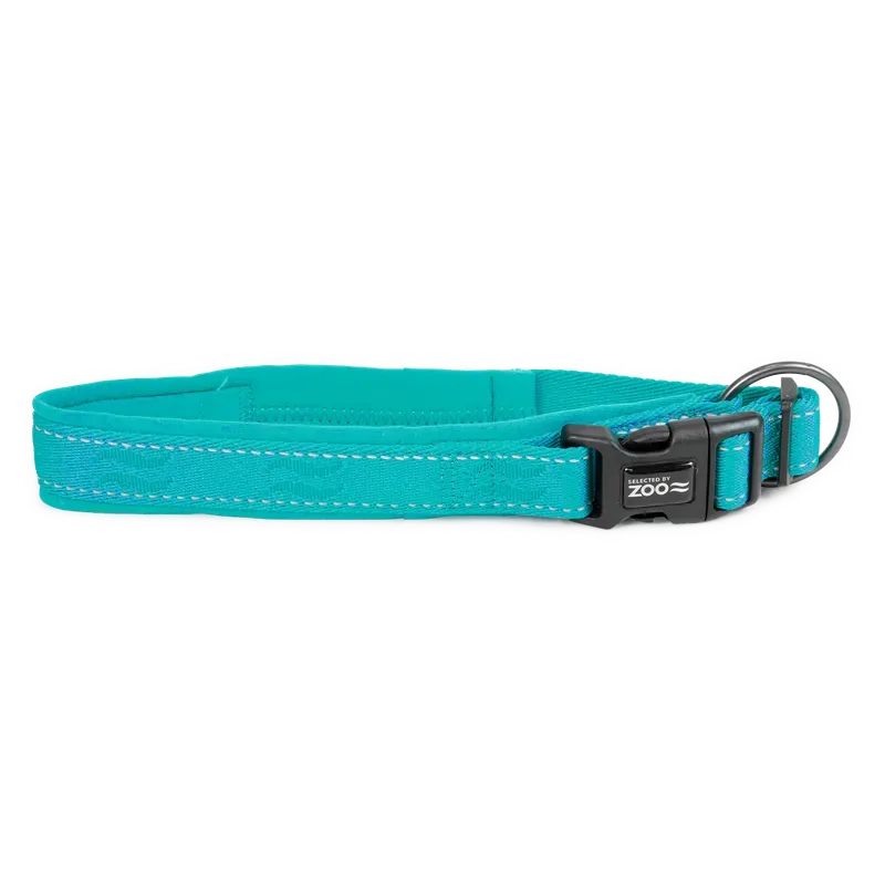 Begränsat antal Hundhalsband Rufus vadderat ställbart 25 mm x 4555 cm Turkos