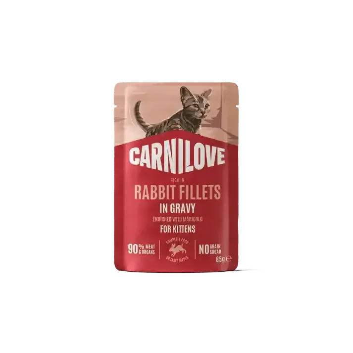 Begränsat erbjudande Carnilove Cat Pouch Gravy rich in Rabbit enriched with Marigold for Kittens – 85 g