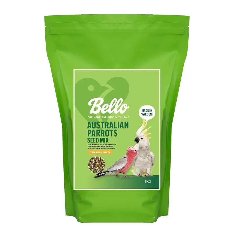 Bello Australian Parrot Seed Mix Fågelmat till Australisk Papegoja 3 kg I lager