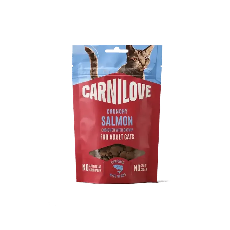 Beställ nu Carnilove Cat Crunchy Snack Salmon enriched with Catnip – 50 g