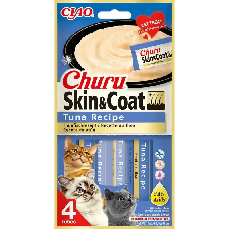 Beställ nu Churu Skin & Coat Tonfiskkräm för Katter 4 x 14 g