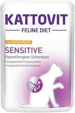 Beställ nu Kattovit Sensitive Kyckling & Kalkon för katter 85 g