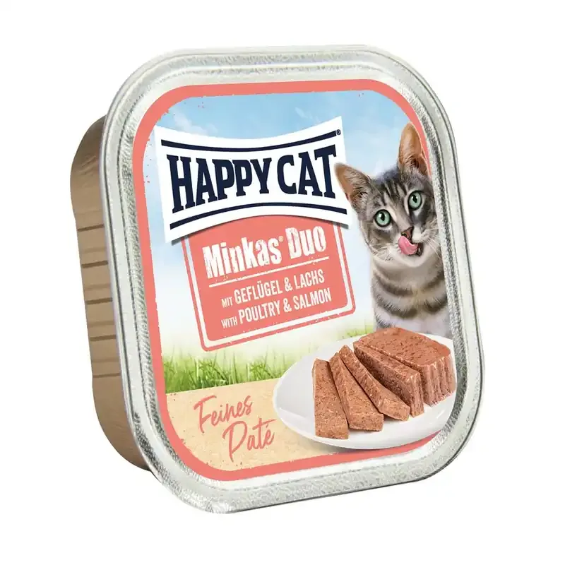 Billig Happy Cat Minkas Duo Paté Fågel & Lax 100 g