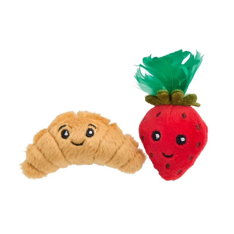 Billig Little&Bigger Breakfast Club Croissant & Jordgubbe Mjuka Kattleksaker 2-pack