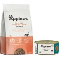 Billigare Applaws provpack med torr- och våtfoder – 2 kg Adult kyckling & lax + 6 x 70 g havsfisk