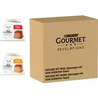 Blandat ekonomipack Gourmet Revelations Mousse 48 x 57 g – Nötkött + Kyckling Rabatter