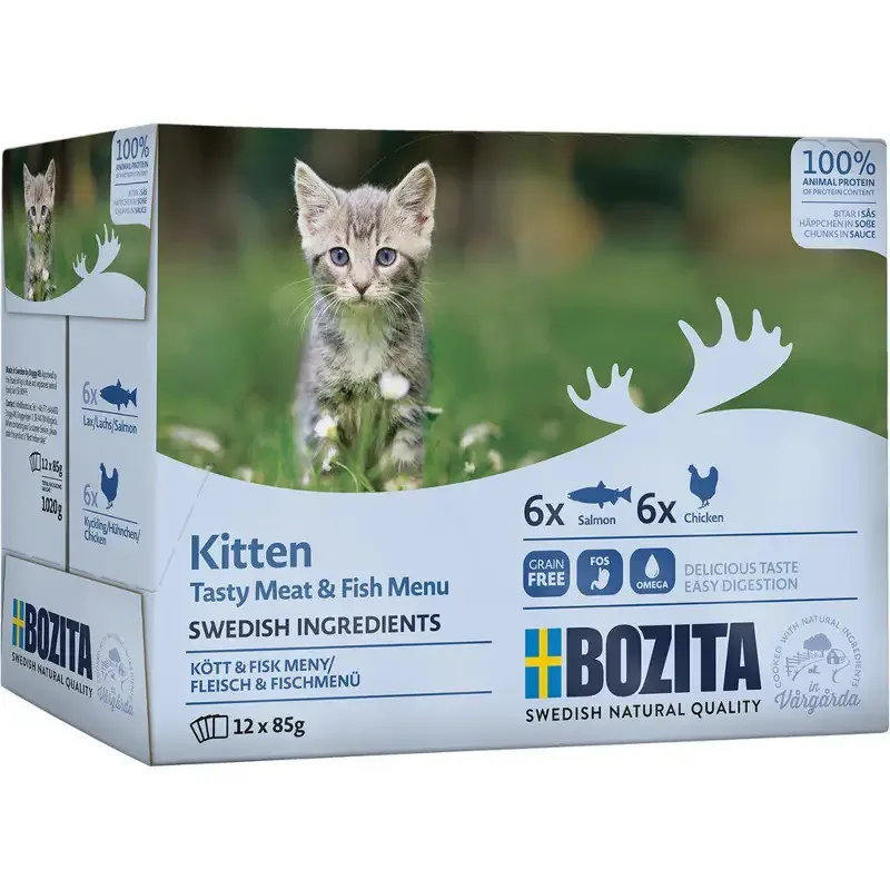BOZITA FELINE KITTEN SÅS MULTIBOX 12x85g