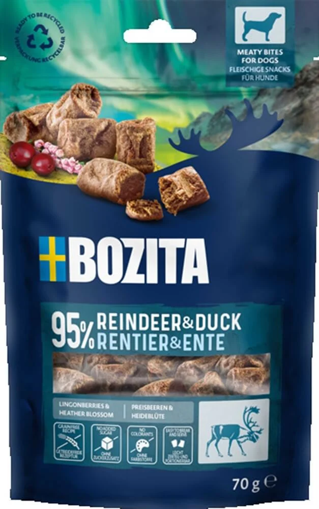 Bozita Snacks Meaty Bites Reindeer & Duck 70g