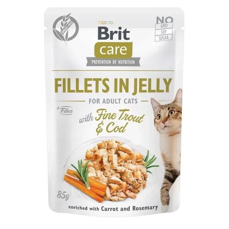 Brit Care Cat Adult Torsk & Öring i Gelé 85 g Extra rabatt