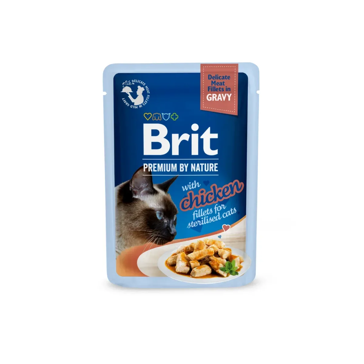 Brit PbN Katt Sterilized Filéer i Sås Kyckling 85g