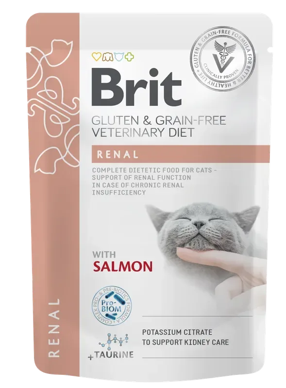 Brit Pouch Renal med lax för katt 85 g Erbjudandepris