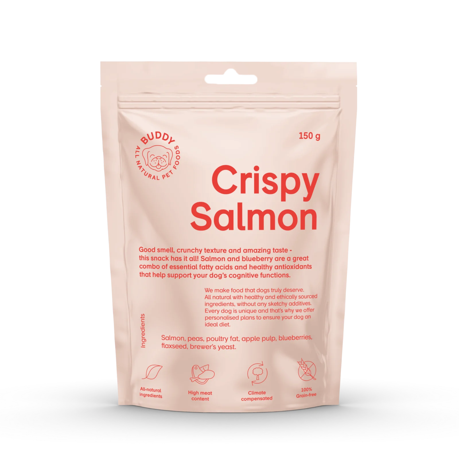 Buddy Pet Foods Crunchy Snack Salmon with Blueberries