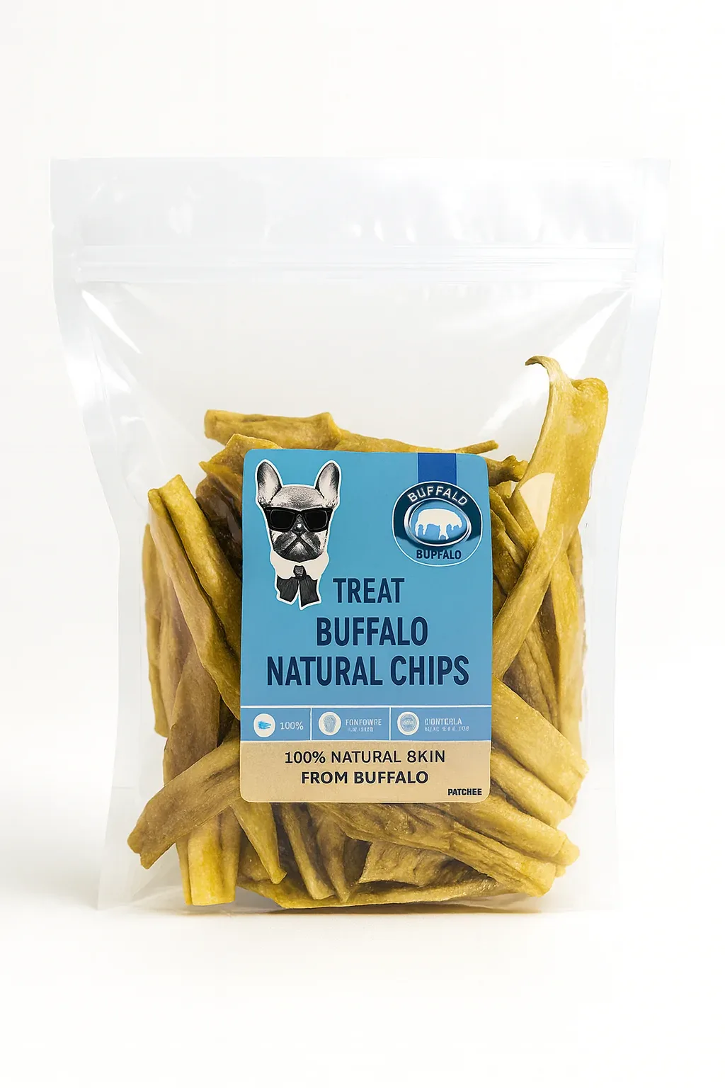 Buffelchips Hund 1 kg – Naturligt Hundtugg av Buffelhud