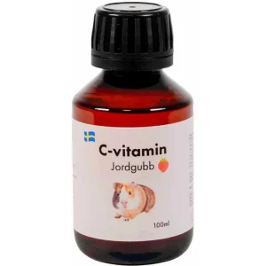 C Vitamin f枚r marsvin med jordgubbssmak 100 ml