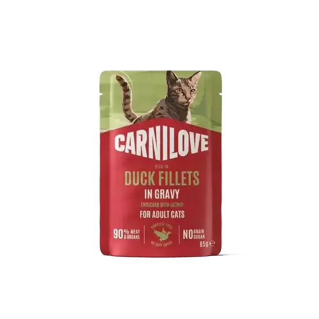 Carnilove Cat Pouch Gravy rich in Duck enriched with Catnip – 85 g Begränsat antal