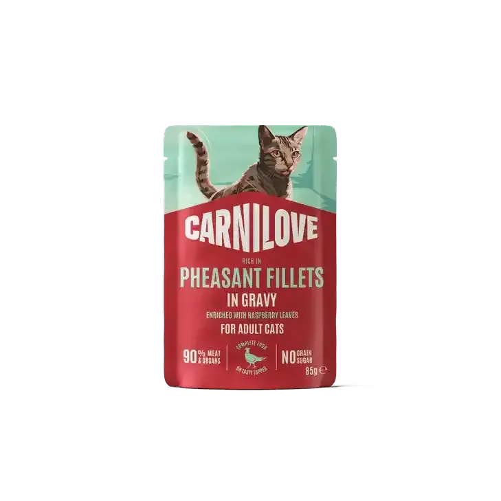 Carnilove Cat Pouch Gravy rich in Pheasant enriched with Raspberry Leaves – 85 g Outlet